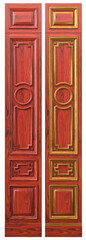 Classic wood panel wood with veneer and gold elements