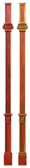 Classic wooden pilaster with veneers with patina gold elements
