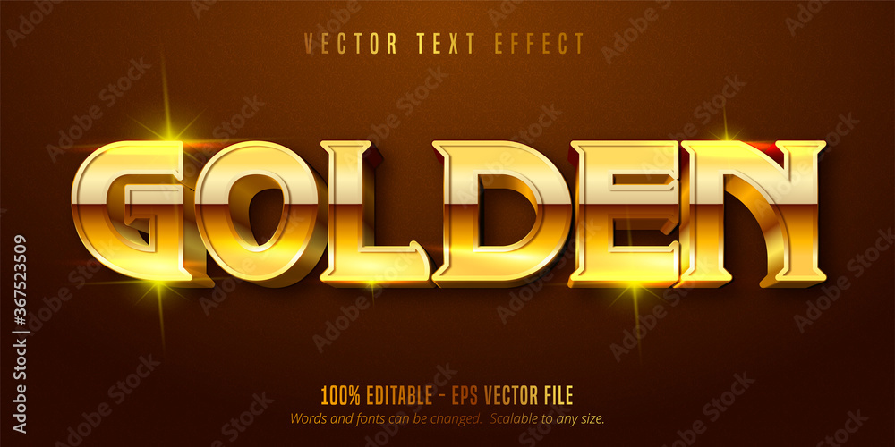 Wall mural Golden text, shiny gold style editable text effect