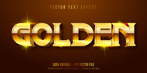 Golden text, shiny gold style editable text effect