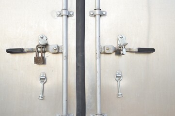 closed steel door with lock