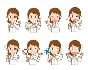 白衣を着た医療関係者の女性