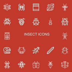 Editable 22 insect icons for web and mobile