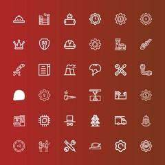 Editable 36 engineering icons for web and mobile