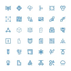 Editable 36 geometric icons for web and mobile