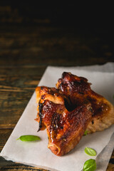 Serving of fried chicken wings