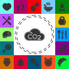 Co2 cloud icon - natural ecology, clean environment sign - eco