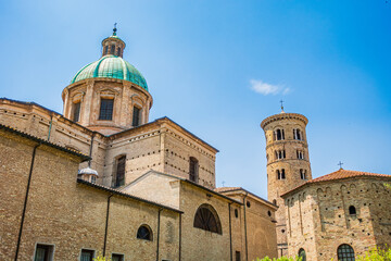Ravenna Cathedral, Archiepiscopal museum and Baptistery of Neon exterior, behind the Duomo of...