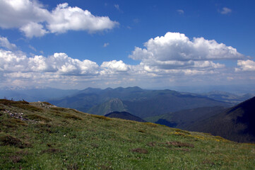 Fototapeta na wymiar View From The Ridge Of Slavyanka Mountain - Near Gotcev Peak, Slavyanka National Park (Ali Botush Reservation) in Bulgaria, Europe
