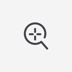 Zoom in icon. Magnifying glass symbol modern, simple, vector, icon for website design, mobile app, ui. Vector Illustration