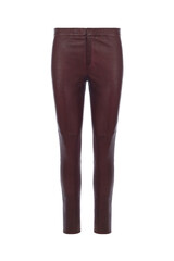 Red women's leather pants