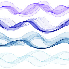 Set of abstract colored waves. Blue waves.eps 10