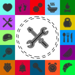 vector repair tools illustration - maintenance sign symbol