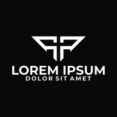 Obraz premium Initial letter SP or T logo template with sporty abstract geometric illustration in flat design monogram symbol