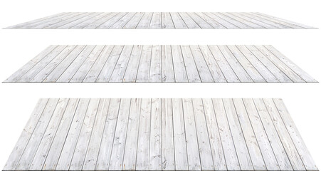 BOIS BLANC EN PERSPECTIVE SUR FOND BLANC