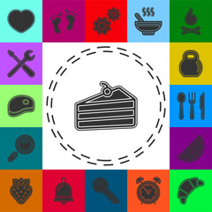 vector birthday cake illustration, dessert icon