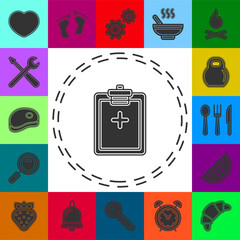 vector medical report illustration - health records sign