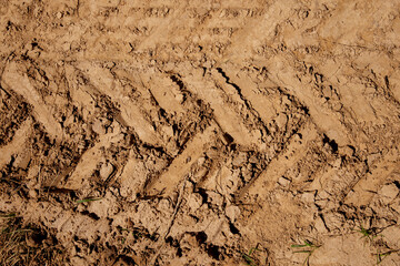 tread  tyre  glad opony slad kola bieznik mark trace piasek sand desert droga © Kima