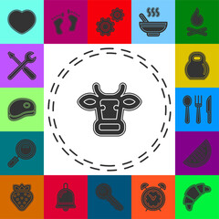 cow animal silhouette beef, farm meat