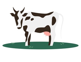 Cow farm animal vector illustration.