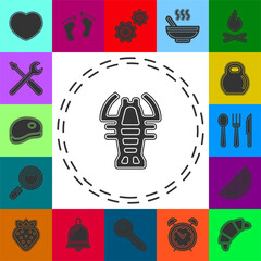 vector lobster symbol - crawfish seafood illustration sign