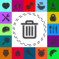 waste icon - trash bin, recycle garbage can