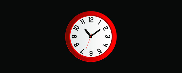 red clock isolated on white