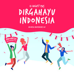 Dirgahayu Indonesia 17 august indonesia independence day. For Social Media. Independence Tamplate. 75 tahun
