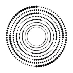 Halftone dots in circle form. round logo . vector dotted frame . design element