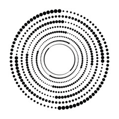 Halftone dots in circle form. round logo . vector dotted frame . design element