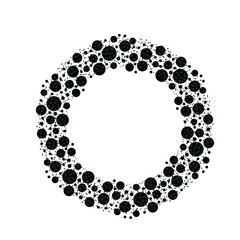 Halftone dots in circle form. round logo . vector dotted frame . design element