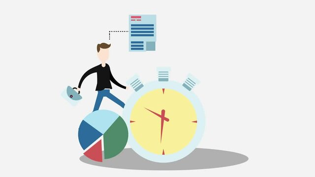 Businessman standing with stopwatch and money