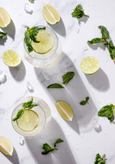 mojito drink, summer fresh look, top down