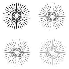 Radial speed Lines in Circle Form for comic books . fireworks Explosion background . Vector Illustration . Starburst
 round Logo . Circular Design element . Abstract Geometric star rays . Sunburst .