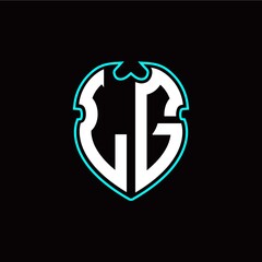 L G Initial logo design with a shield shape