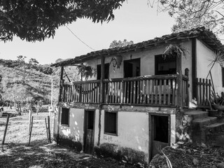 Ancient house at a small farm in countryside region of Brazil.