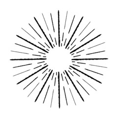 Fototapeta premium Radial speed Lines in Circle Form for comic books . fireworks Explosion background . Vector Illustration . Starburst round Logo . Circular Design element . Abstract Geometric star rays . Sunburst .