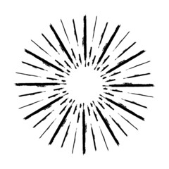 Fototapeta premium Radial speed Lines in Circle Form for comic books . fireworks Explosion background . Vector Illustration . Starburst round Logo . Circular Design element . Abstract Geometric star rays . Sunburst .