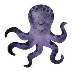 Purple octopus. Marine animal.