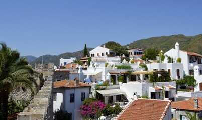 View of Marmaris and the sea from the walls of the Kalesi fortress. Turkey. Mediterranean Sea