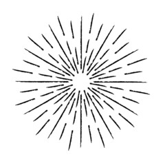 Fototapeta premium Radial speed Lines in Circle Form for comic books . fireworks Explosion background . Vector Illustration . Starburst round Logo . Circular Design element . Abstract Geometric star rays . Sunburst .