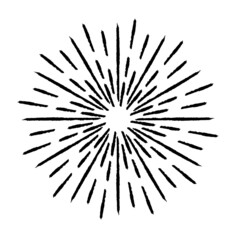 Fototapeta premium Radial speed Lines in Circle Form for comic books . fireworks Explosion background . Vector Illustration . Starburst round Logo . Circular Design element . Abstract Geometric star rays . Sunburst .