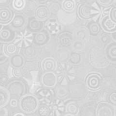 Abstract oil painting gray and white colored seamless pattern. Different dotted circles on textured canvas background. Softness backdrop Template for design, textile, wallpaper, ceramics.