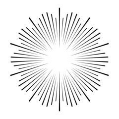Obraz premium Radial speed Lines in Circle Form for comic books . fireworks Explosion background . Vector Illustration . Starburst round Logo . Circular Design element . Abstract Geometric star rays . Sunburst .