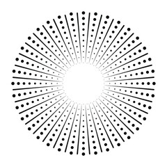 Halftone dots in circle form. Circular Music equalizer . Audio waves . Sound frequency . round logo . vector dotted frame . design element