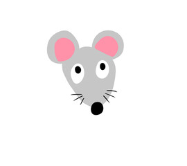 Cartoon Stylized Adorable Curious Mouse Emoticon