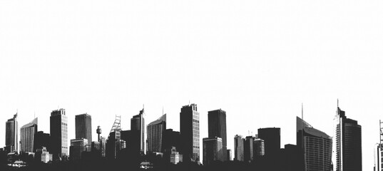 Fototapeta na wymiar black and white abstract city skyline.