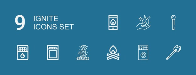 Editable 9 ignite icons for web and mobile