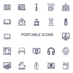 Editable 22 portable icons for web and mobile