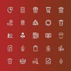Editable 25 recycling icons for web and mobile